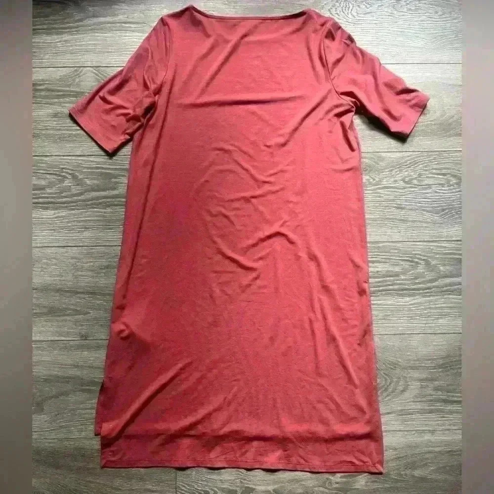 Eileen Fisher Tencel Mauve Relaxed Fit Short Sleeve Dress Size XS - Picture 2 of 7